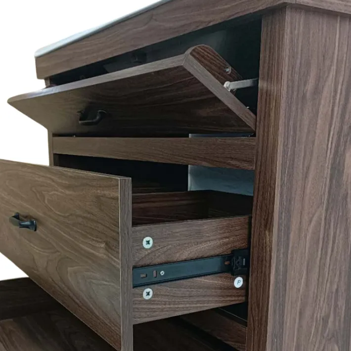Teamson Home Donovan 36" Single Bathroom Vanity with Two Drawers, Walnut