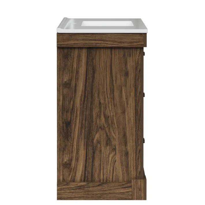 Teamson Home Donovan 36" Single Bathroom Vanity with Two Drawers, Walnut