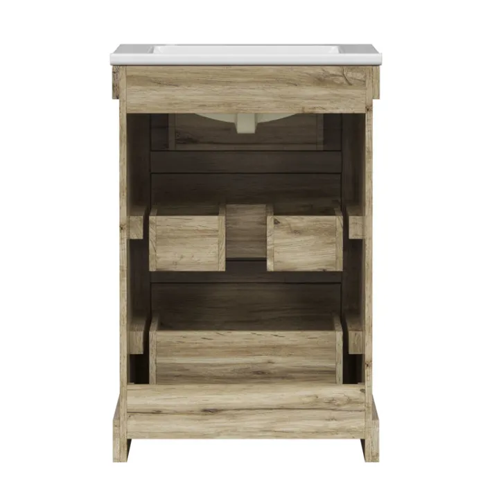Teamson Home Donovan 24" Single Bathroom Vanity with Two Drawers, Light Oak