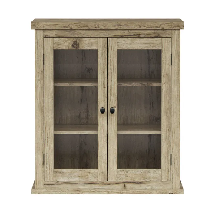 Teamson Home Donovan Removable Two-Door Wall Cabinet, Light Oak