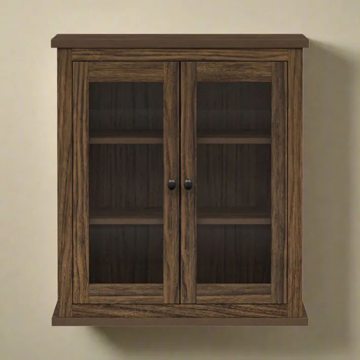 Teamson Home Donovan Removable Two-Door Wall Cabinet, Walnut