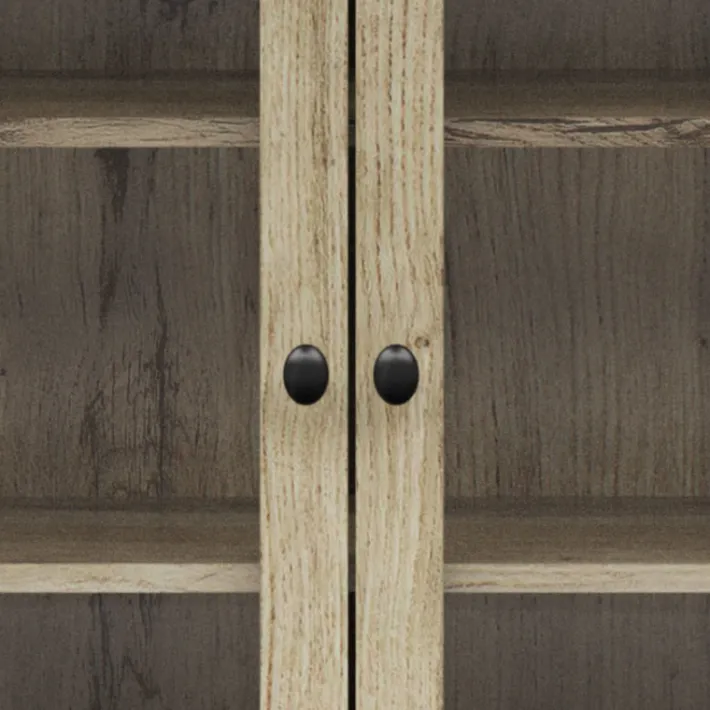 Teamson Home Donovan Removable Two-Door Wall Cabinet, Light Oak