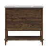 Teamson Home Ellery 36" Single Bathroom Vanity with Two Drawers, Walnut