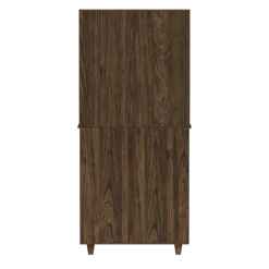 Teamson Home Ellery Freestanding Hutch Cabinet with Open Shelves, Walnut