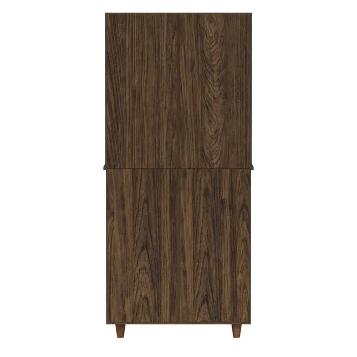 Teamson Home Ellery Freestanding Hutch Cabinet with Open Shelves, Walnut