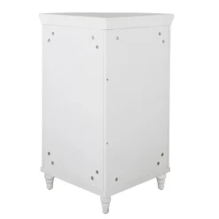 Teamson Home Florence Corner Floor Cabinet with Decorative Glass Paneled Door, White- FINAL SALE