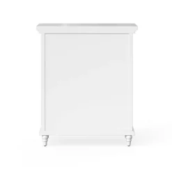 Teamson Home Florence Freestanding Two-Door Floor Cabinet with Decorative Glass Panels, White