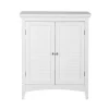 Teamson Home Glancy Freestanding Two-Door Floor Cabinet with Faux Louvered Doors, White- FINAL SALE