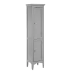 Teamson Home Glancy Freestanding Linen Tower with Two Faux Louvered Doors, Gray- FINAL SALE