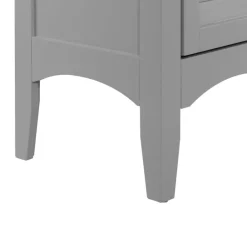 Teamson Home Glancy Freestanding Linen Tower with Two Faux Louvered Doors, Gray- FINAL SALE