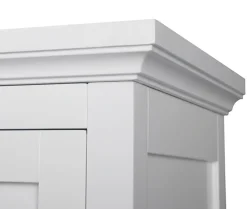 Teamson Home Glancy Freestanding Two-Door Floor Cabinet with Faux Louvered Doors, White- FINAL SALE
