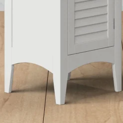 Teamson Home Glancy Freestanding Linen Tower with Two Faux Louvered Doors, White