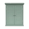 Teamson Home Glancy Two-Door Faux Louvered Removable Wall Cabinet, Sage Green