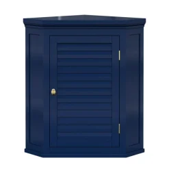 Teamson Home Glancy Two-Door Removable Corner Wall Cabinet, Navy