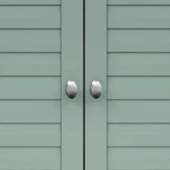 Teamson Home Glancy Two-Door Faux Louvered Removable Wall Cabinet, Sage Green