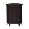 Teamson Home Glancy Wooden Corner Floor Cabinet with Shutter Door, Dark Brown- FINAL SALE