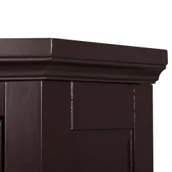 Teamson Home Glancy Wooden Corner Floor Cabinet with Shutter Door, Dark Brown- FINAL SALE