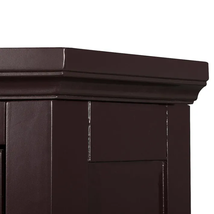 Teamson Home Glancy Wooden Corner Floor Cabinet with Shutter Door, Dark Brown- FINAL SALE