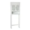 Teamson Home Lisbon Over-the-Toilet Cabinet with Drapery-Lined Doors, White- FINAL SALE