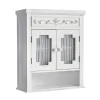 Teamson Home Lisbon Removable Wall Cabinet with Two Drapery-Lined Doors, White -FINAL SALE