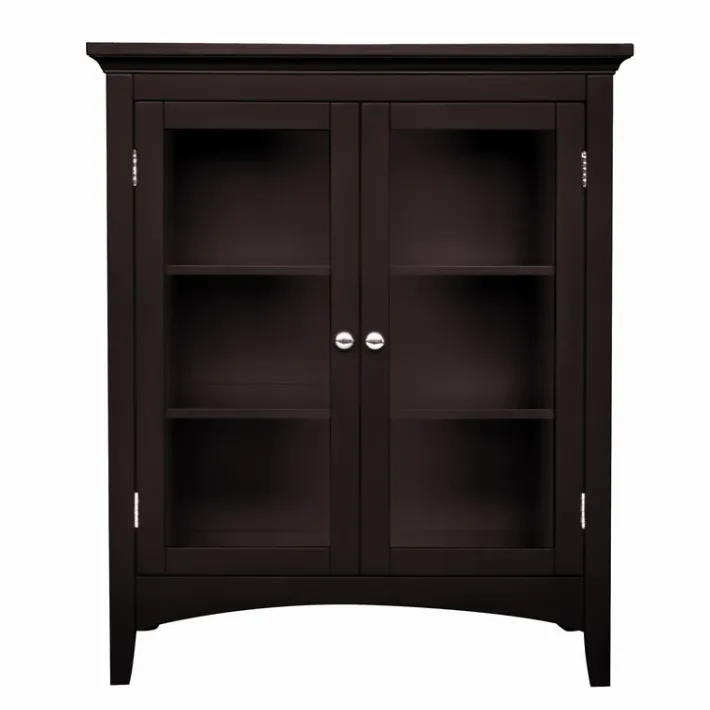 Teamson Home Madison Freestanding Two-Door Floor Cabinet, Espresso