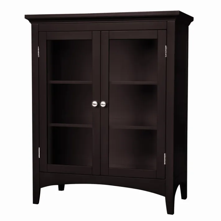Teamson Home Madison Freestanding Two-Door Floor Cabinet, Espresso