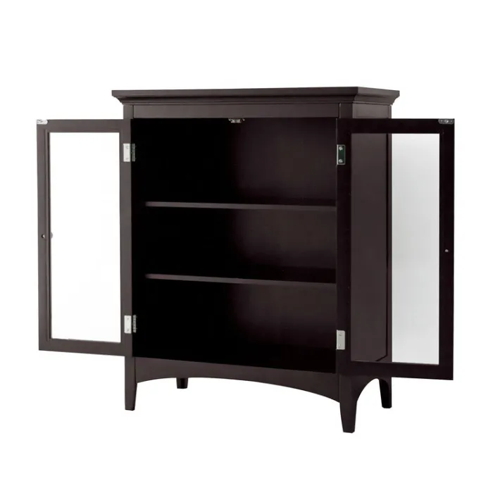 Teamson Home Madison Freestanding Two-Door Floor Cabinet, Espresso