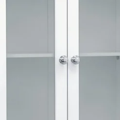 Teamson Home Madison Removable Two-Door Wall Cabinet with Glass Panels, White