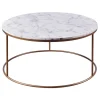 Teamson Home Marmo Modern Marble-Look Round Coffee Table, Marble/Brass- FINAL SALE