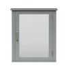 Teamson Home Mercer Removable Medicine Cabinet with Mirrored Door, Gray