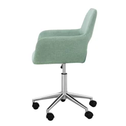 Teamson Home Modern Fabric Office Chair with Adjustable Ergonomic Seat, Swivel Base, and Wheels, Mint/Chrome- FINAL SALE