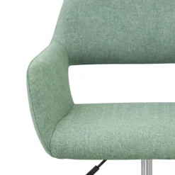 Teamson Home Modern Fabric Office Chair with Adjustable Ergonomic Seat, Swivel Base, and Wheels, Mint/Chrome- FINAL SALE