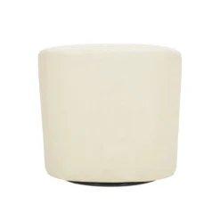 Teamson Home Monroe Faux Shearing Swivel Tub Chair with Channel Tufting, Ivory -FINAL SALE