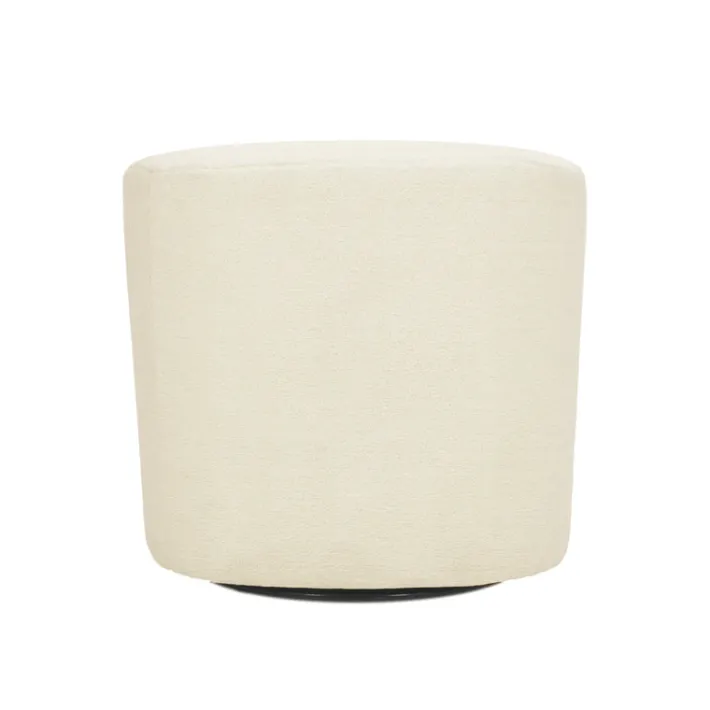 Teamson Home Monroe Faux Shearing Swivel Tub Chair with Channel Tufting, Ivory -FINAL SALE