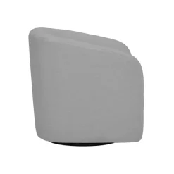 Teamson Home Monroe Faux Shearing Swivel Tub Chair with Channel Tufting, Gray