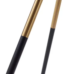 Teamson Home Myra Floor Lamp with Glass Table and Built-In USB Port, Gold/Black- FINAL SALE