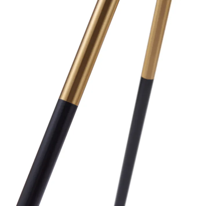 Teamson Home Myra Floor Lamp with Glass Table and Built-In USB Port, Gold/Black- FINAL SALE