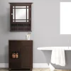 Teamson Home Neal Removable Medicine Cabinet with Mirrored Door and Open Shelf, Espresso