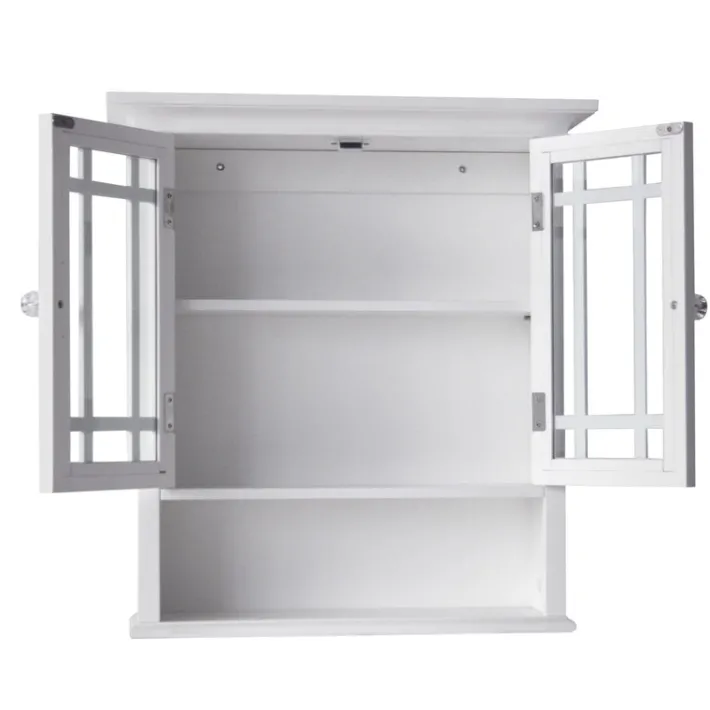 Teamson Home Neal Removable Two-Door Wall Cabinet with Open Shelf, White