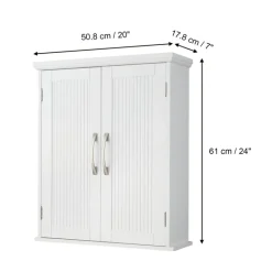 Teamson Home Newport Removable Two-Door Wall Cabinet, White