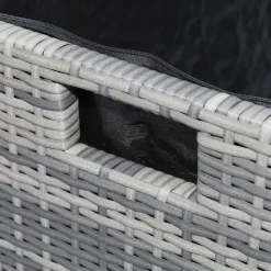 Teamson Home Outdoor 154-Gallon PE Rattan Deck Box for Cushions or Pool Accessory Storage, Gray