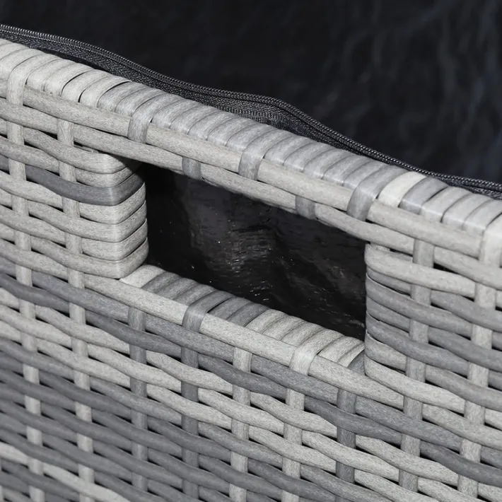 Teamson Home Outdoor 154-Gallon PE Rattan Deck Box for Cushions or Pool Accessory Storage, Gray