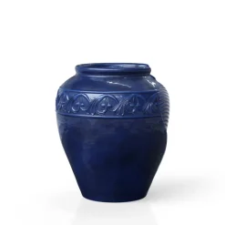 Teamson Home Outdoor Glazed Pot Fountain with LED Lights, Blue