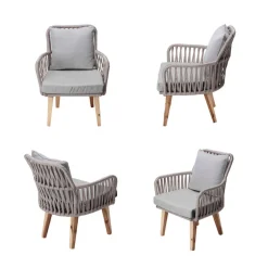 Teamson Home Outdoor 3-Piece Rope & Acacia Wood Patio Set- FINAL SALE