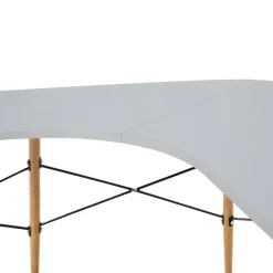 Teamson Home Roberto L-Shaped Corner Desk with Wood and Metal Details, Light Gray- FINAL SALE