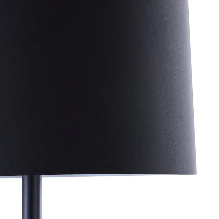 Teamson Home Shenna Floor Lamp with Faux Marble Tray Table and Built-In USB Port, Black- FINAL SALE