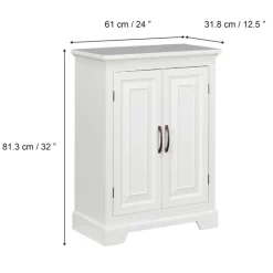 Teamson Home St. James Freestanding Two-Door Floor Cabinet , White