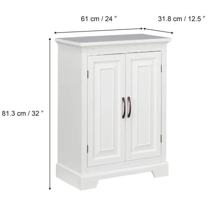 Teamson Home St. James Freestanding Two-Door Floor Cabinet , White