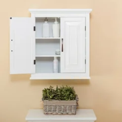 Teamson Home St. James Removable Two-Door Wall Cabinet, White