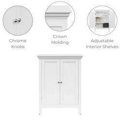 Teamson Home Stratford Freestanding Two-Door Floor Cabinet, White